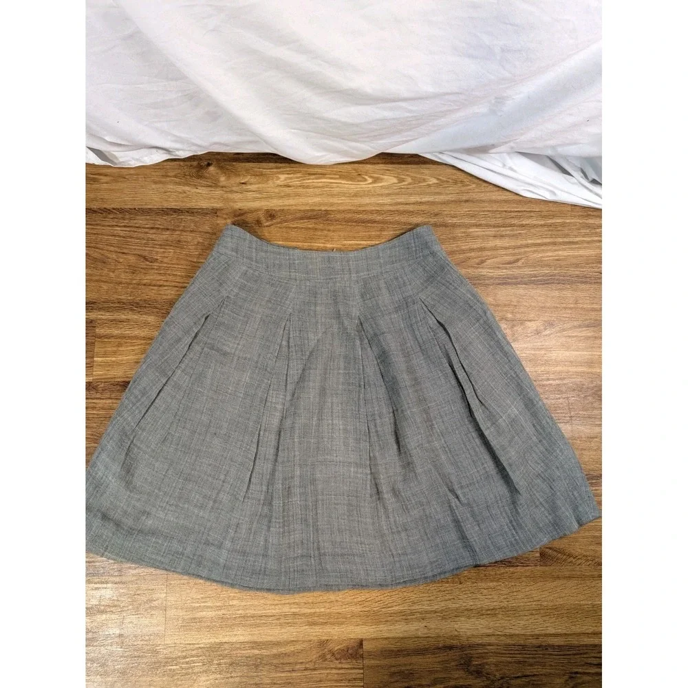 Gunex by Brunello Cucinelli Wool Knee Length Skirt Us 6 Grey